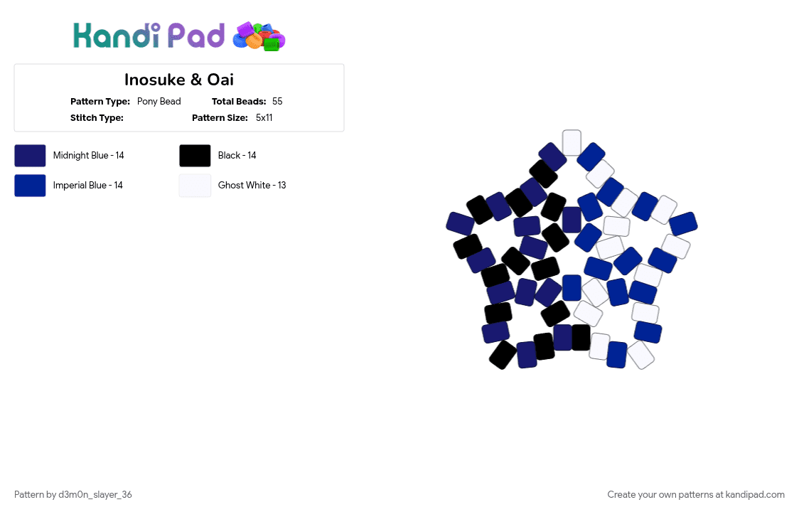 Inosuke & Oai - Pony Bead Pattern by d3m0n_slayer_36 on Kandi Pad - purple, white