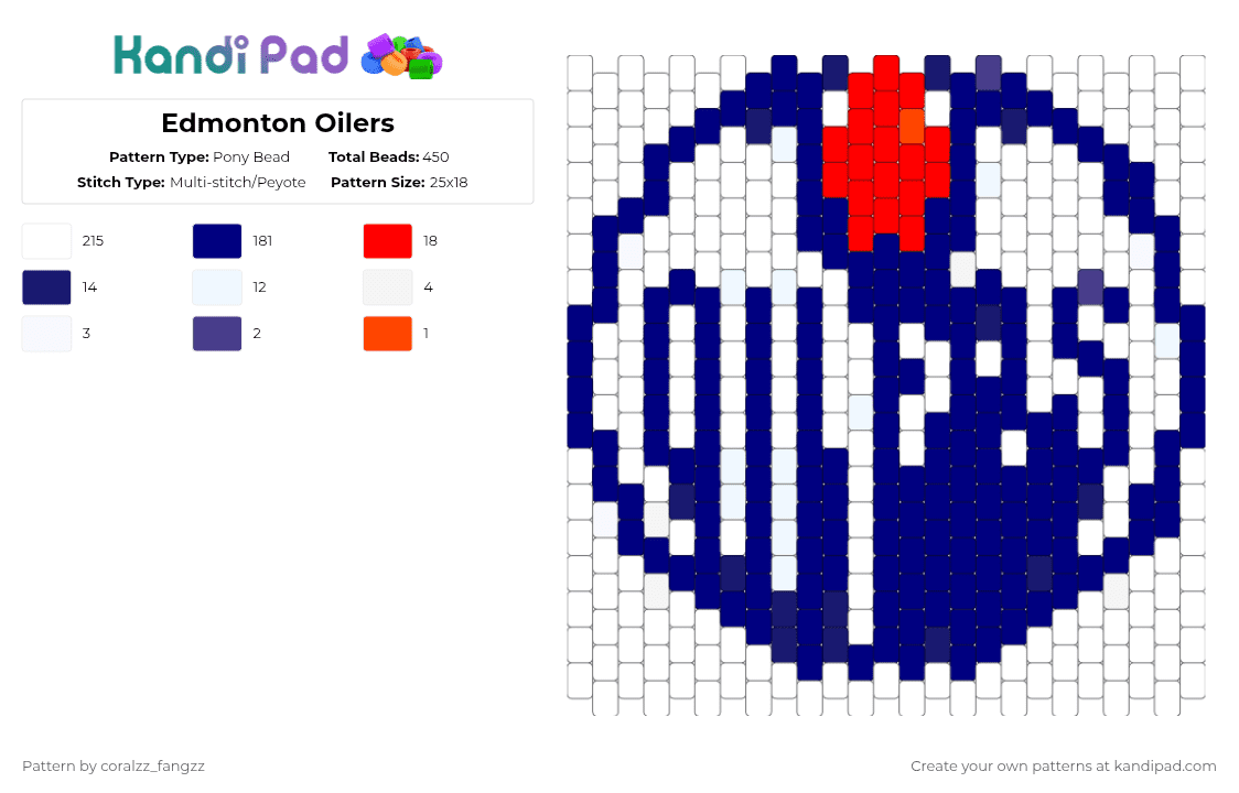 Edmonton Oilers - Pony Bead Pattern by coralzz_fangzz on Kandi Pad - purple,edmontonoilers,hockey,professionalhockey,nhl,waynegretzky