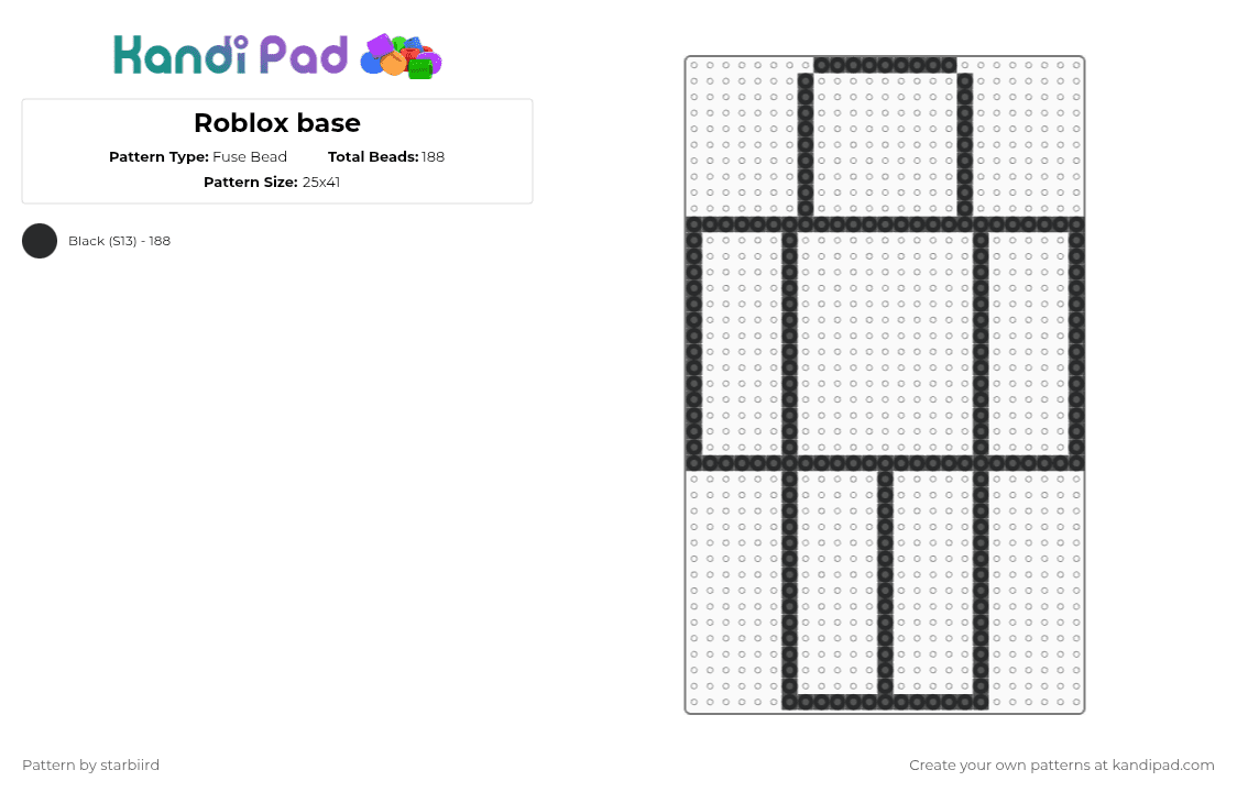 Roblox base - Fuse Bead Pattern by starbiird on Kandi Pad - black,roblox,base