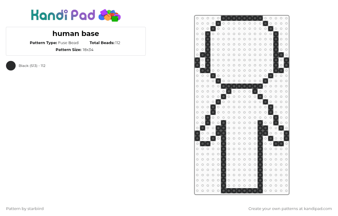 human base - Fuse Bead Pattern by starbiird on Kandi Pad - black