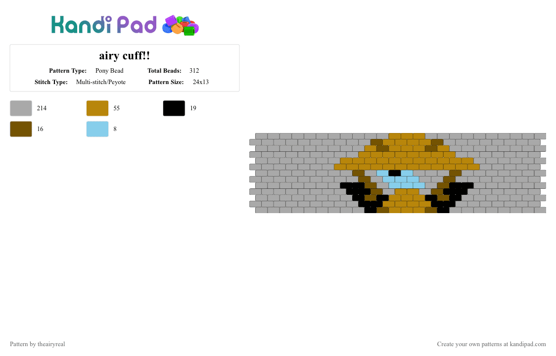 airy cuff!!!! - Pony Bead Pattern by kid_a on Kandi Pad - beige,one,hfjone,airy,osc,object show