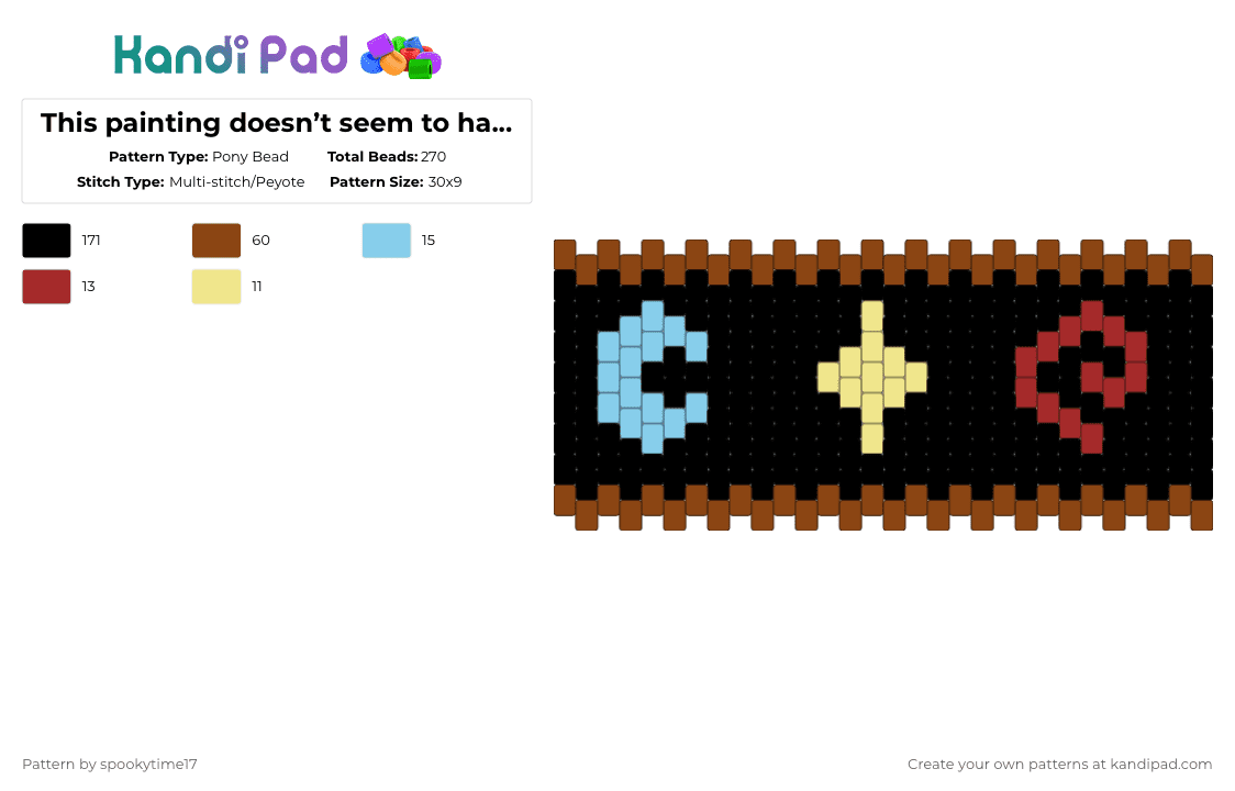 This painting doesn’t seem to have a title. - Pony Bead Pattern by spookytime17 on Kandi Pad - black,red