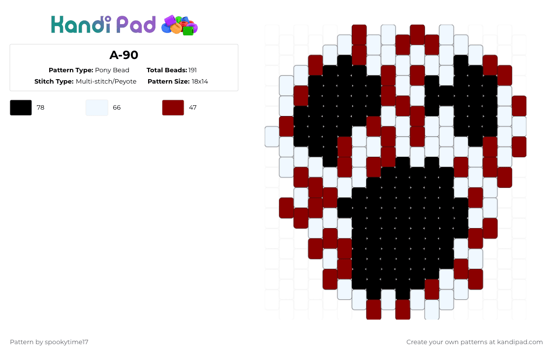 A-90 doors - Pony Bead Pattern by spookytime17 on Kandi Pad - white,red