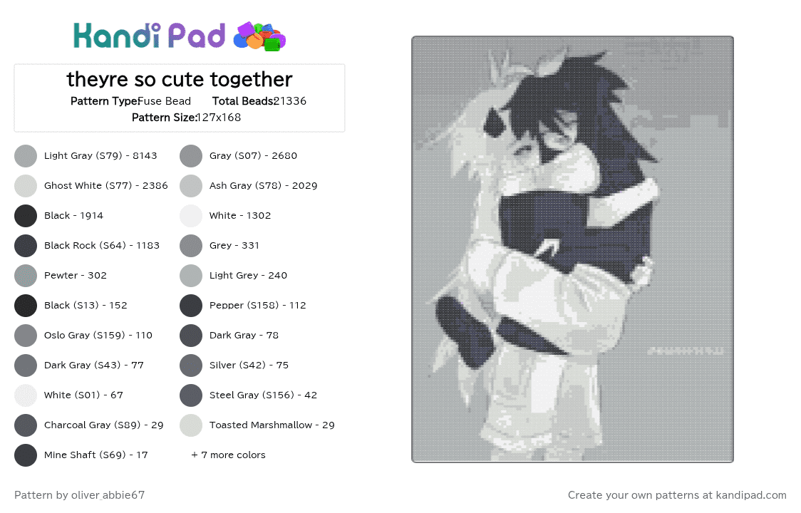 theyre so cute together - Fuse Bead Pattern by teto_vanity32 on Kandi Pad - 