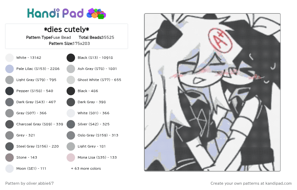 *dies cutely* - Fuse Bead Pattern by teto_vanity32 on Kandi Pad - 