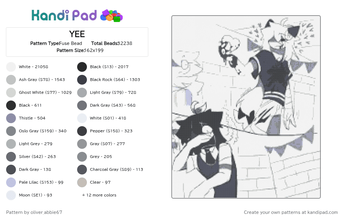 YEE - Fuse Bead Pattern by teto_vanity32 on Kandi Pad - 