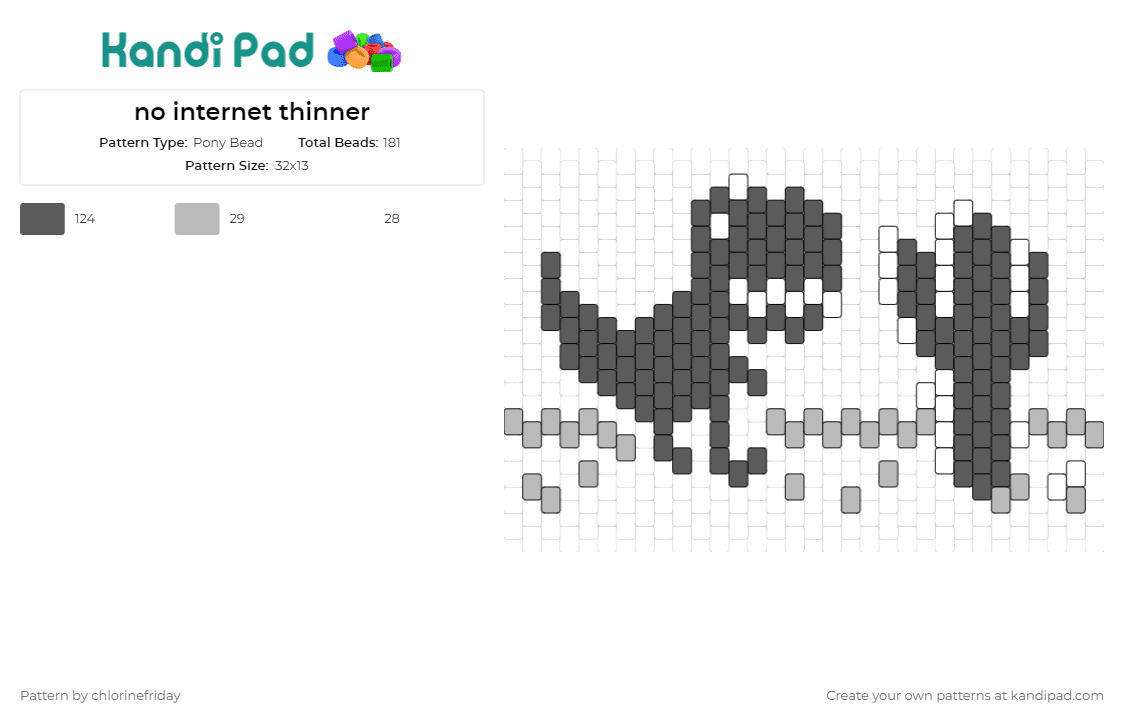 no internet thinner - Pony Bead Pattern by chlorinefriday on Kandi Pad - dinosaur,google,chrome,internet,cactus,game