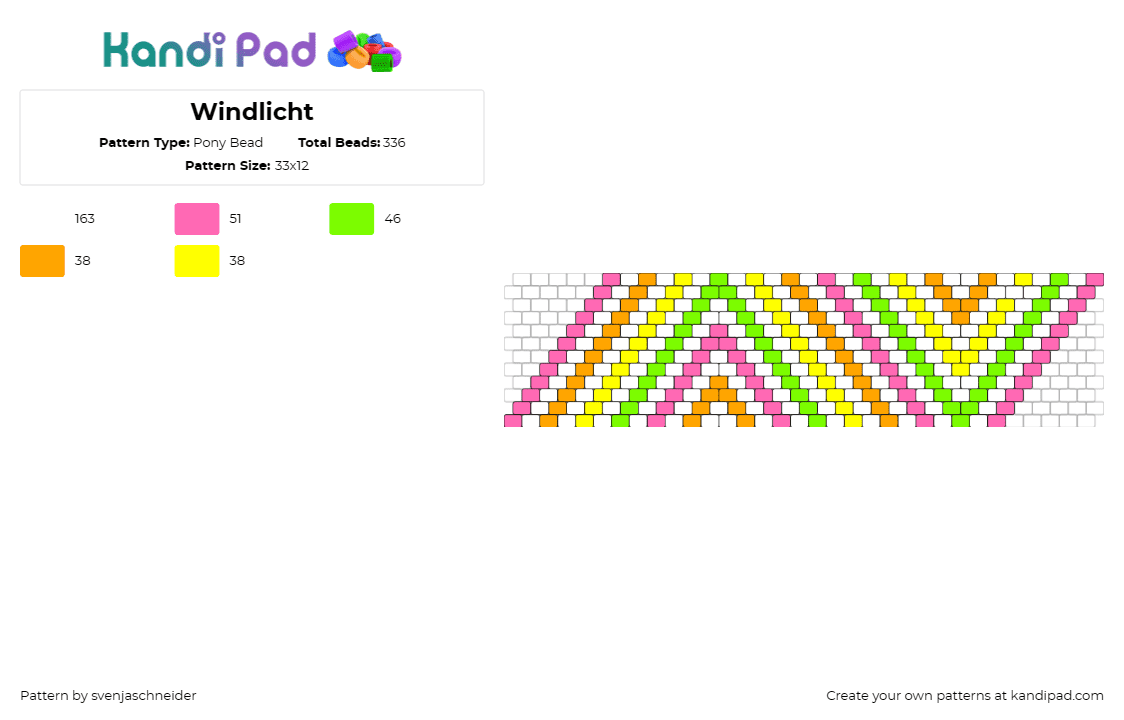 Windlicht - Pony Bead Pattern by svenjaschneider on Kandi Pad - triangles,geometric,chevron,zig zag,colorful