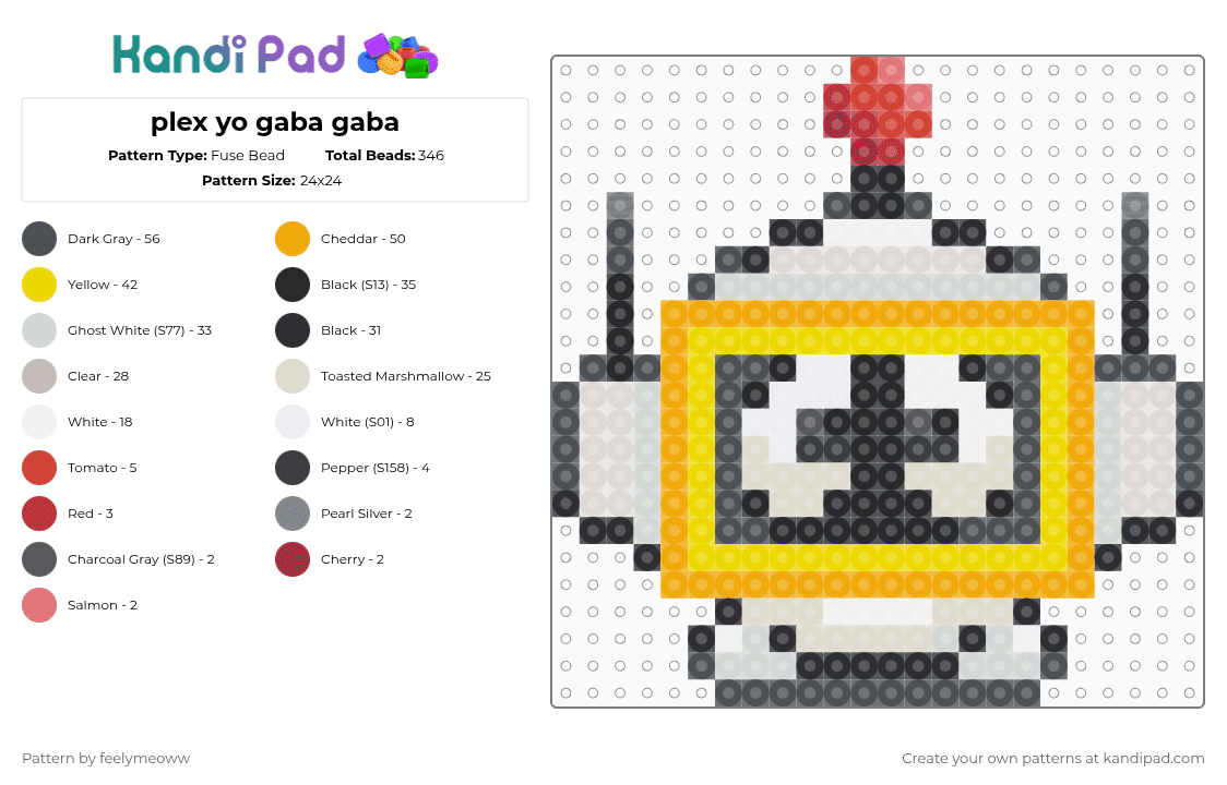 plex yo gaba gaba - Fuse Bead Pattern by feelymeoww on Kandi Pad - plex,yo gaba gaba,head,character,robot,cartoon,tv show,dance,music,gray,beige,orange,yellow,yogabagaba,kidsshow,yogabagabaworldtour