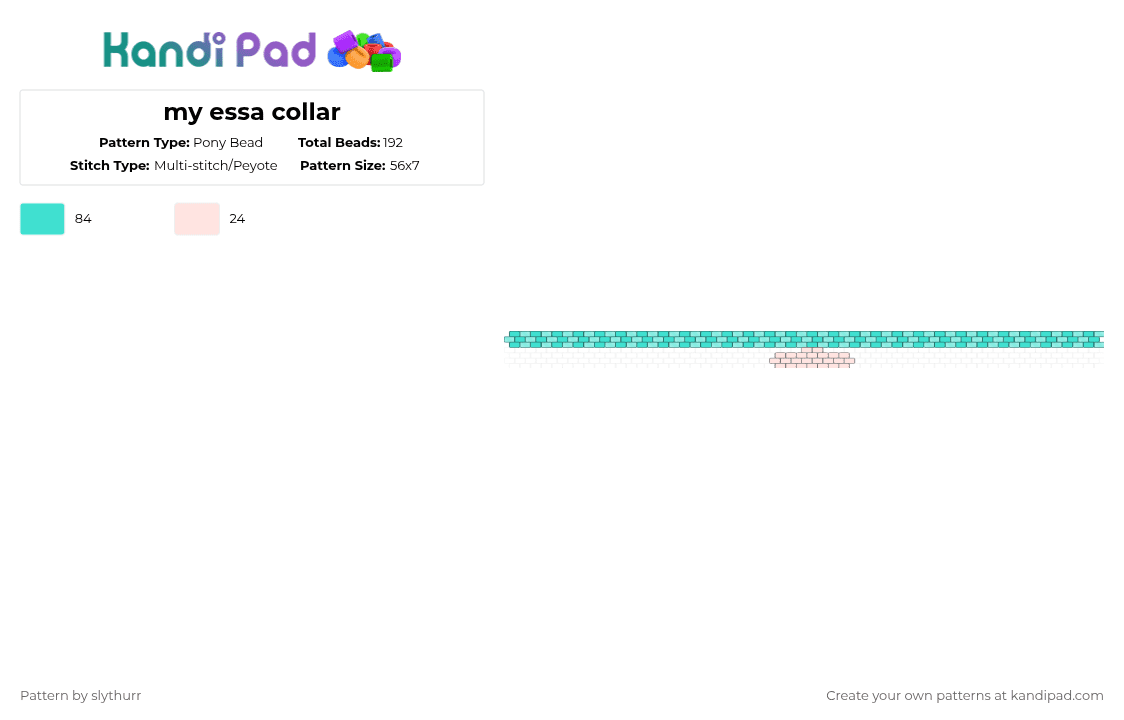 my essa collar - Pony Bead Pattern by slythurr on Kandi Pad - light blue