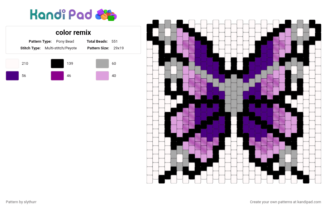 color remix - Pony Bead Pattern by slythurr on Kandi Pad - white,pink