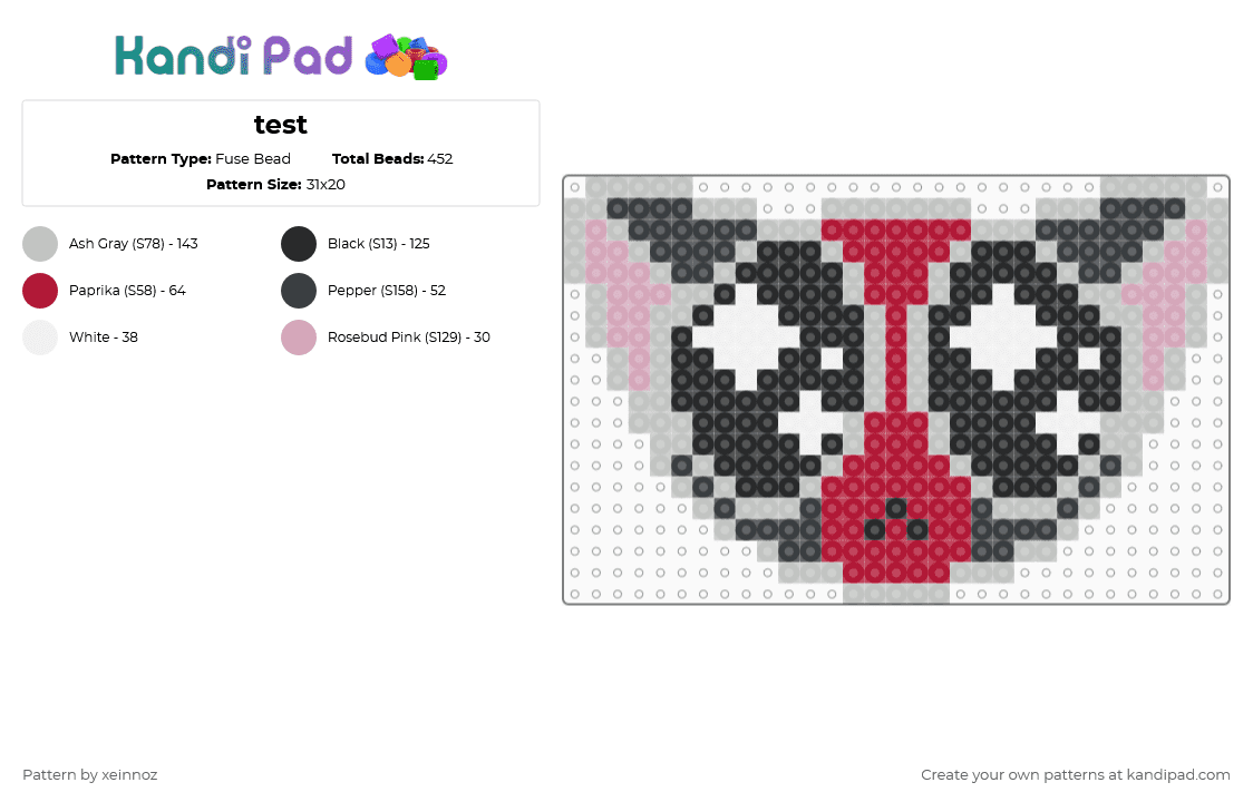 Test Fuse Bead Pattern - Kandi Pad | Kandi Patterns, Fuse Bead Patterns ...