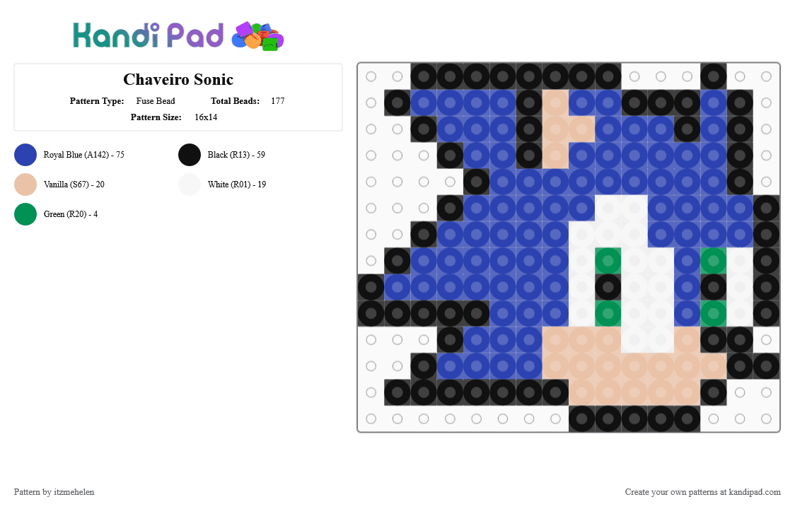 Chaveiro Sonic - Fuse Bead Pattern by itzmehelen on Kandi Pad - purple