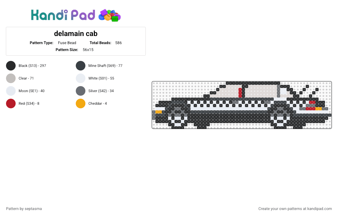 delamain cab - Fuse Bead Pattern by septasma on Kandi Pad - black,gray,beige,cyberpunk 2077,delamain
