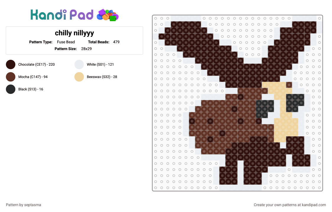 chilly nillyyy - Fuse Bead Pattern by septasma on Kandi Pad - brown,chilly nilly,bugsnax,bugsnax chilly nilly,ice cream sandwich