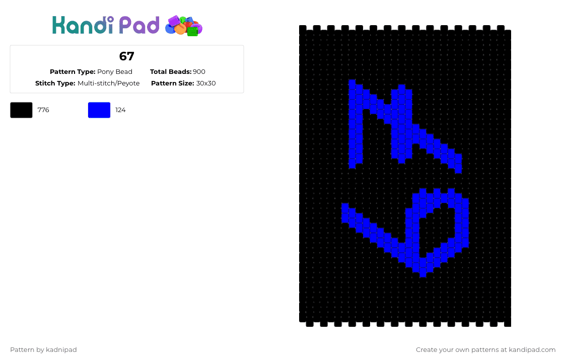 67 Pony Bead Pattern - Kandi Pad | Kandi Patterns, Fuse Bead Patterns ...