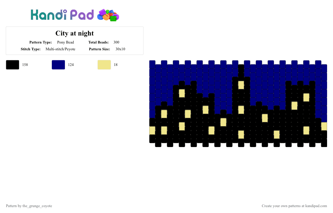 City at night - Pony Bead Pattern by the_grunge_coyote on Kandi Pad - purple,cotdskyscrapers