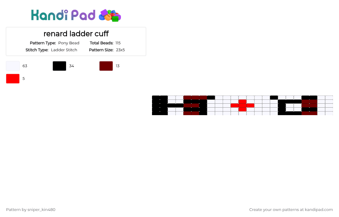 Lapfox Pattern Renard Lapfox Pony Bead Patterns - Gallery - Kandi Pad | Kandi Patterns ...