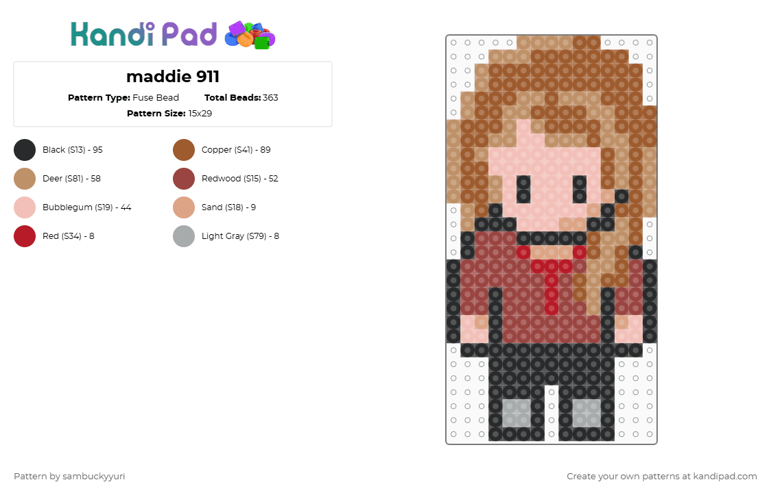 maddie 911 - Fuse Bead Pattern by sambuckyyuri on Kandi Pad - tan