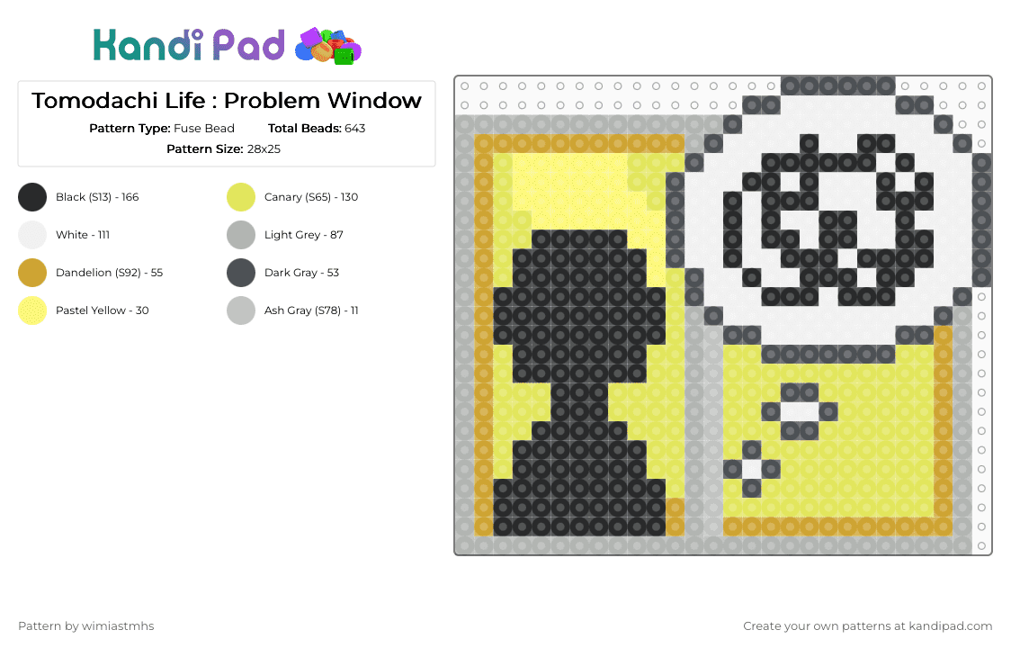 Tomodachi Life : Problem Window - Fuse Bead Pattern by wimiastmhs on Kandi Pad - beige,yellow,tomodachilife,tomodachi life,problem window,tomodachi life problem window