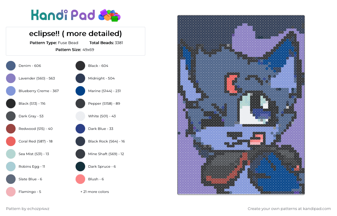eclipse!! ( more detailed) - Fuse Bead Pattern by deleted_user_697672 on Kandi Pad - purple,pink,blue,light blue