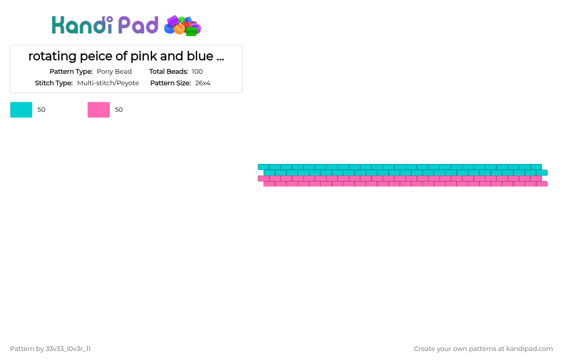 rotating peice of pink and blue rotator cuff #2 - Pony Bead Pattern by 33v33_l0v3r_11 on Kandi Pad - light blue,pink