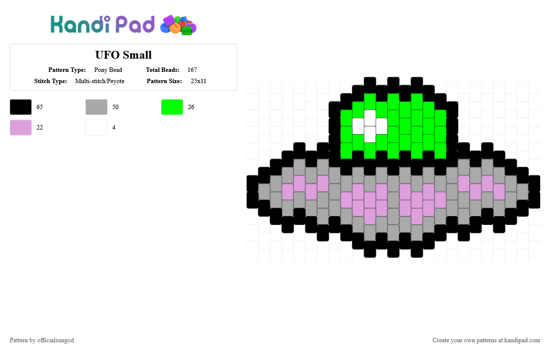 UFO Small - Pony Bead Pattern by officialsungod on Kandi Pad - beige