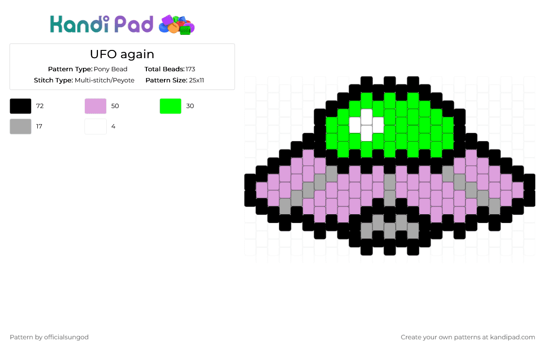 UFO again - Pony Bead Pattern by officialsungod on Kandi Pad - pink