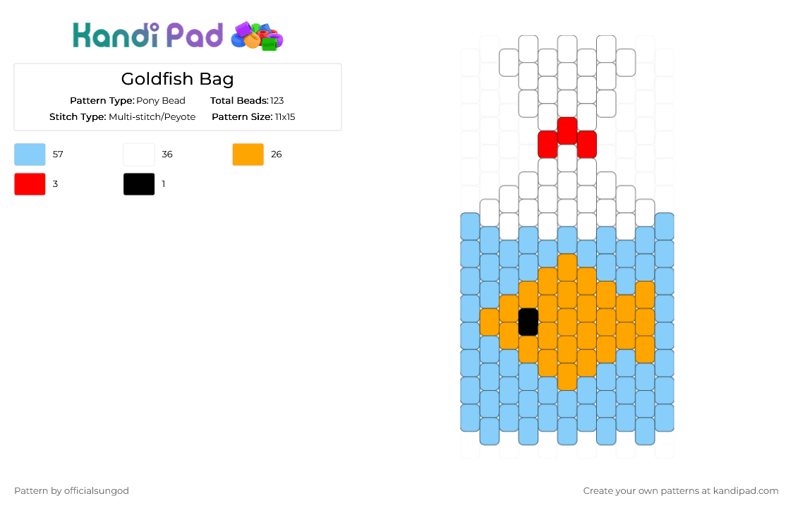 Goldfish Bag - Pony Bead Pattern by officialsungod on Kandi Pad - light blue