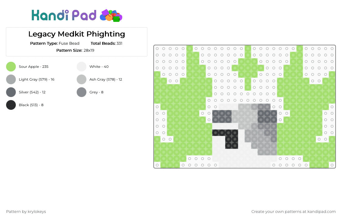 Legacy Medkit Phighting - Fuse Bead Pattern by krylokeys on Kandi Pad - green