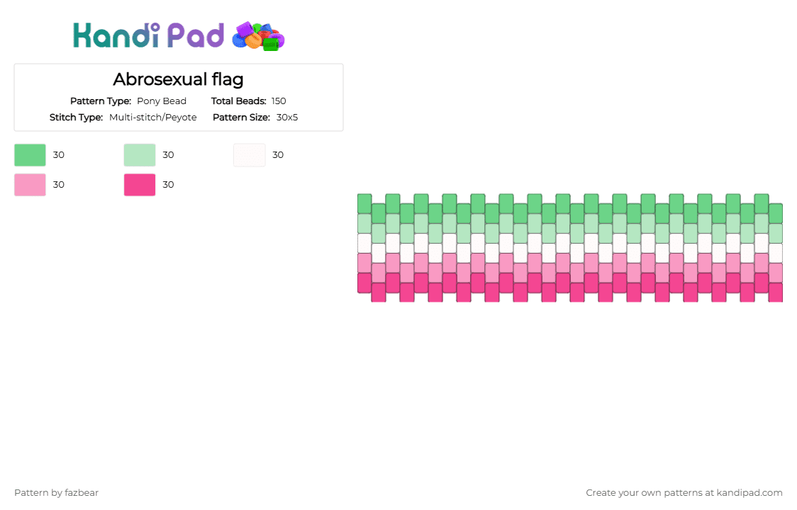 Abrosexual flag - Pony Bead Pattern by fazbear on Kandi Pad - teal,pink