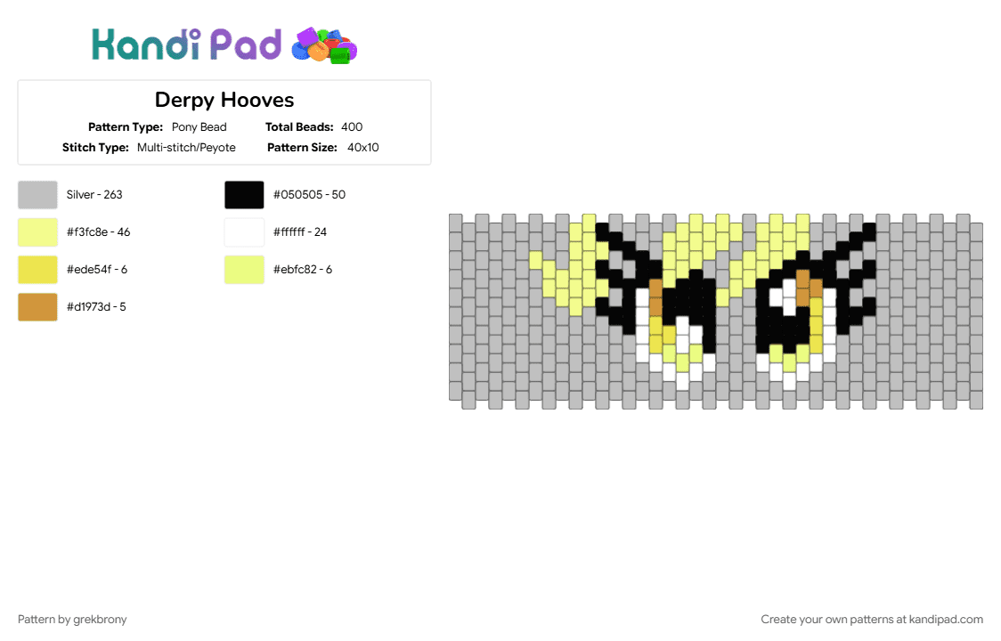 Derpy Hooves - Pony Bead Pattern by grekbrony on Kandi Pad - beige