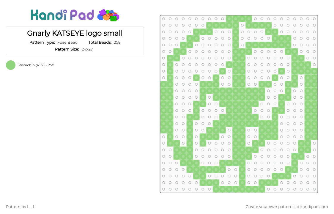 Gnarly KATSEYE logo small - Fuse Bead Pattern by l-_-l on Kandi Pad - green