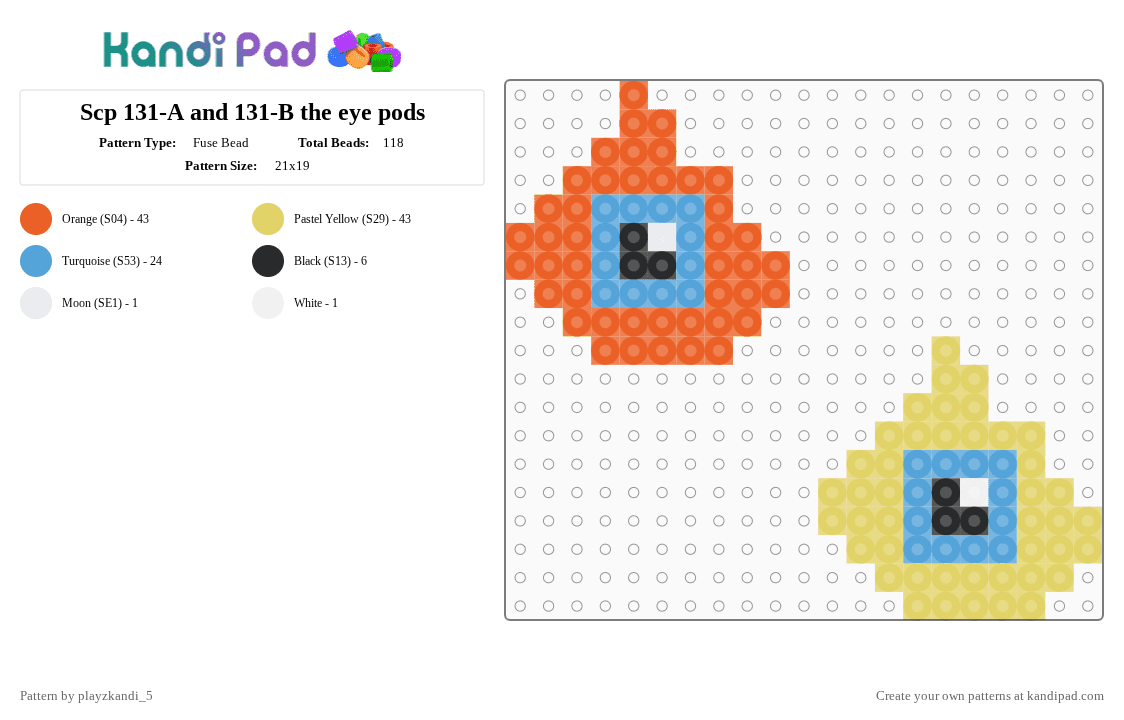 Scp 131-A and 131-B the eye pods - Fuse Bead Pattern by playzkandi_5 on Kandi Pad - orange, yellow