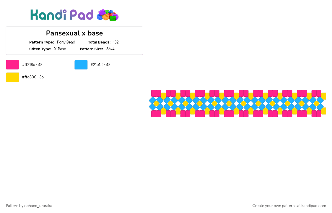 Pansexual x base - Pony Bead Pattern by ochaco_uraraka on Kandi Pad - 