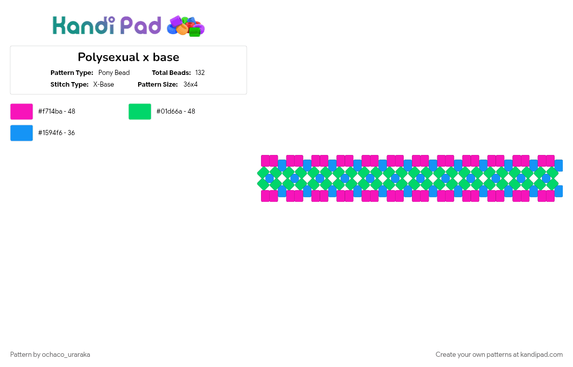 Polysexual x base - Pony Bead Pattern by ochaco_uraraka on Kandi Pad - 