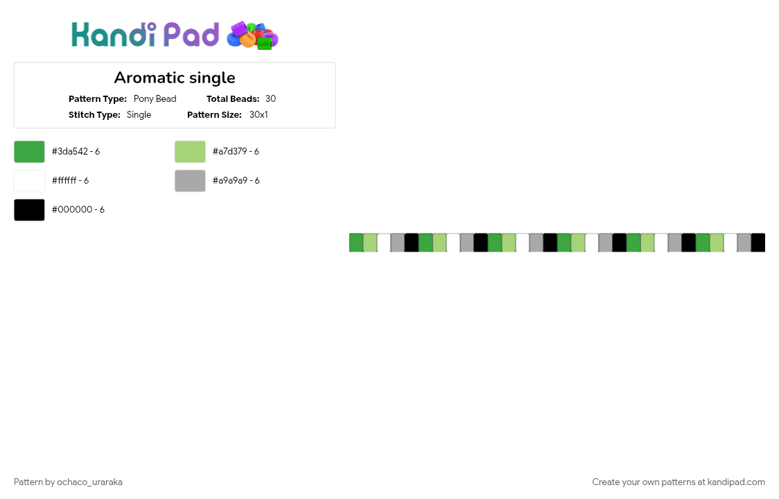 Aromatic single - Pony Bead Pattern by ochaco_uraraka on Kandi Pad - 