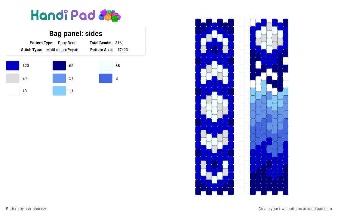 Bag panel: sides - Pony Bead Pattern by ash_sharkyy on Kandi Pad - purple