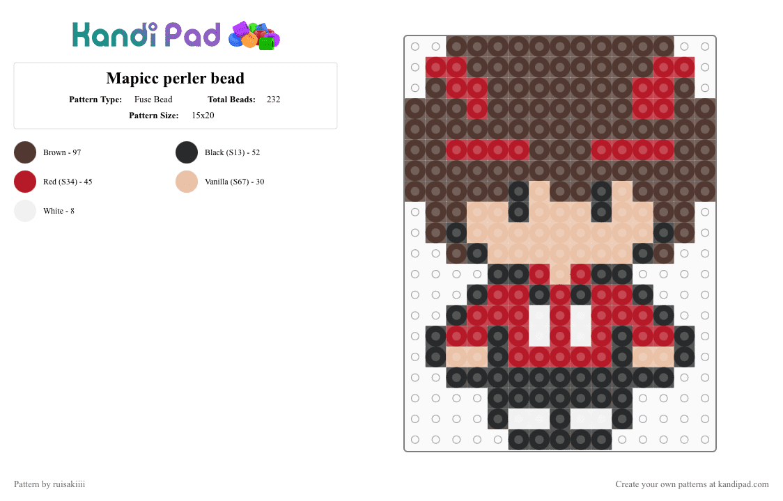 Mapicc perler bead - Fuse Bead Pattern by ruisakiiii on Kandi Pad - brown,lifesteal perler,lifesteal,mapicc,unstable