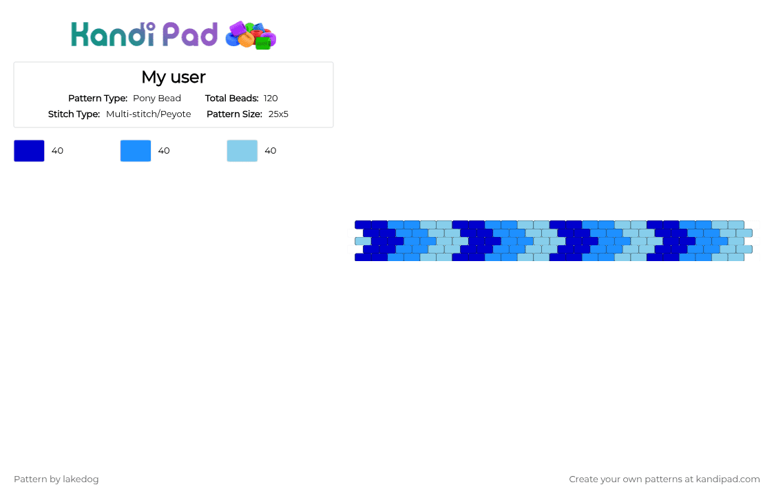 blue peyote cuff - Pony Bead Pattern by lakedog on Kandi Pad - purple,light blue,blue,peyote,cuff