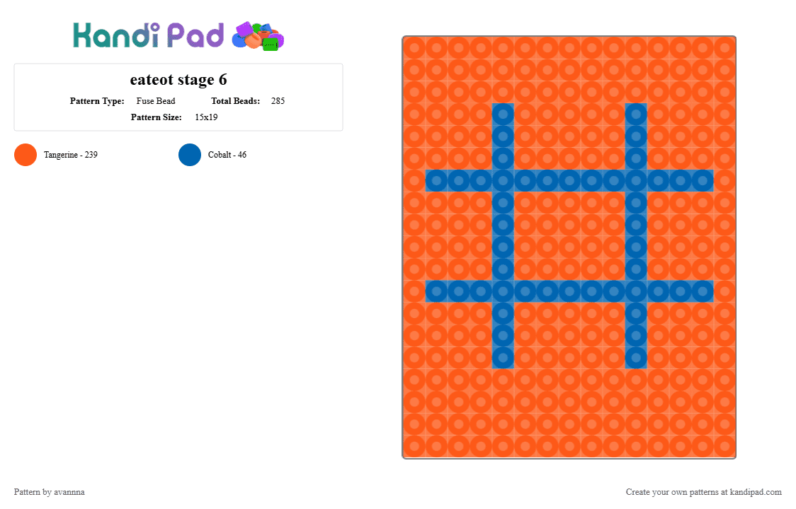 eateot stage 6 - Fuse Bead Pattern by avannna on Kandi Pad - orange