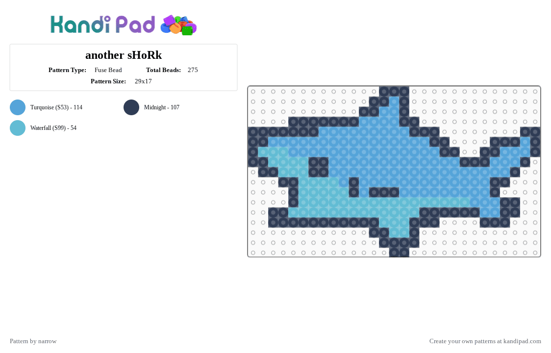 another sHoRk - Fuse Bead Pattern by narrow on Kandi Pad - purple,light blue