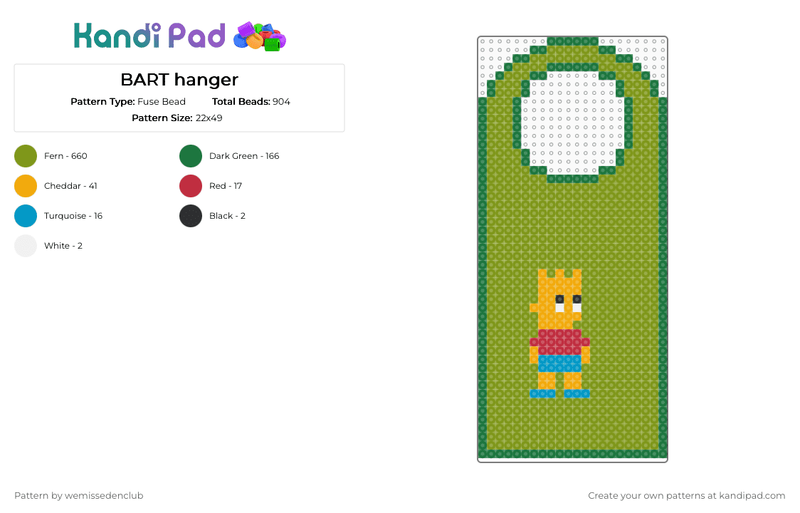 BART hanger - Fuse Bead Pattern by wemissedenclub on Kandi Pad - gold