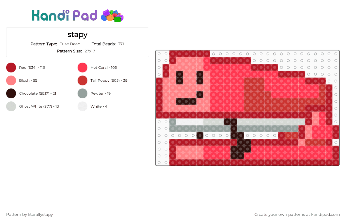stapy - Fuse Bead Pattern by literallystapy on Kandi Pad - red,stapy,bfdi,bfb,osc