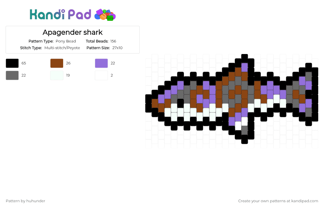 Apagender shark - Pony Bead Pattern by huhunder on Kandi Pad - red