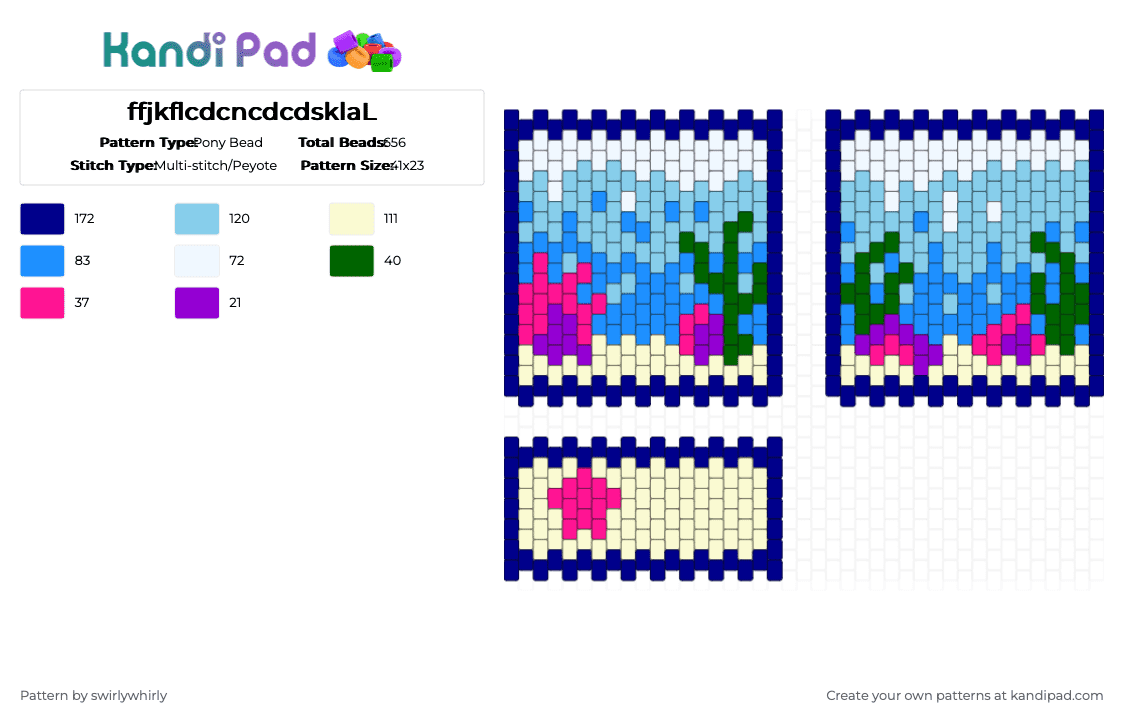 ffjkflcdcncdcdsklaL - Pony Bead Pattern by swirlywhirly on Kandi Pad - purple,light blue