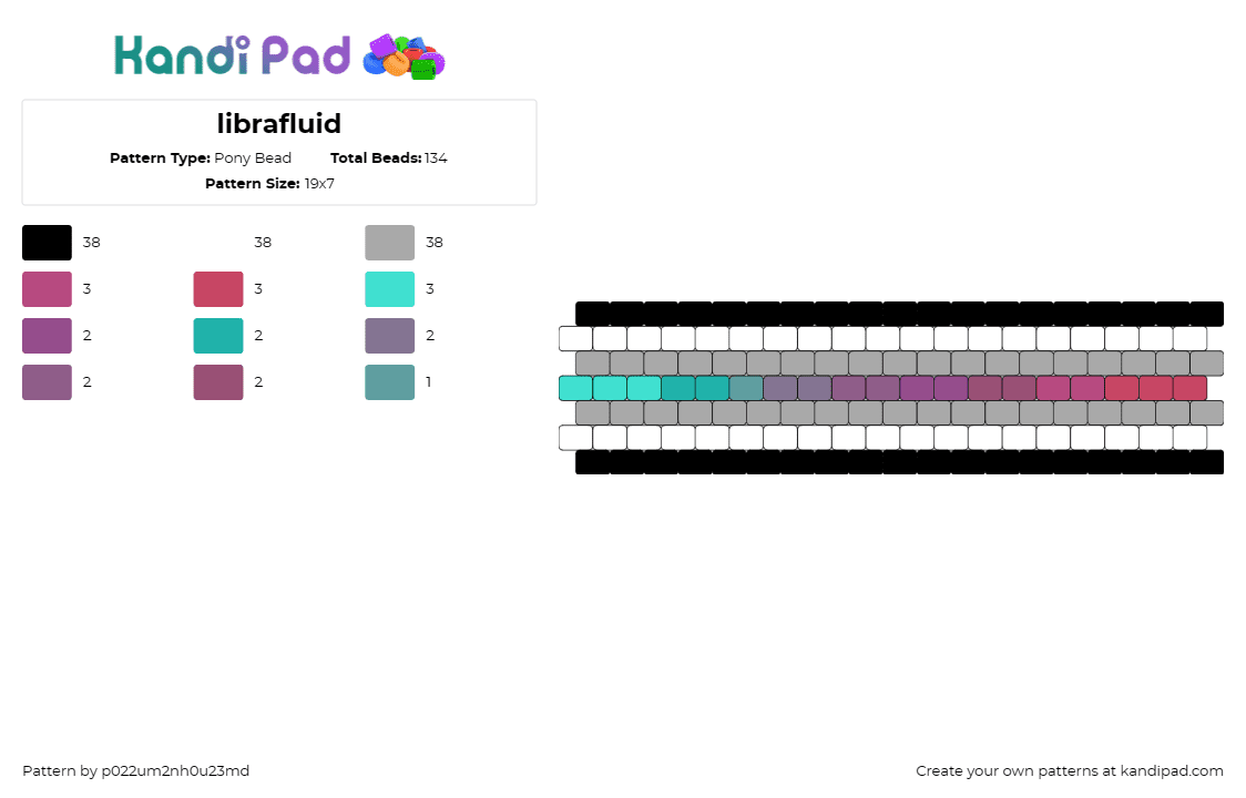 librafluid - Pony Bead Pattern by p022um2nh0u23md on Kandi Pad - librafluid,genderfluid,pride,cuff,inclusivity,identity,expression,support,commun