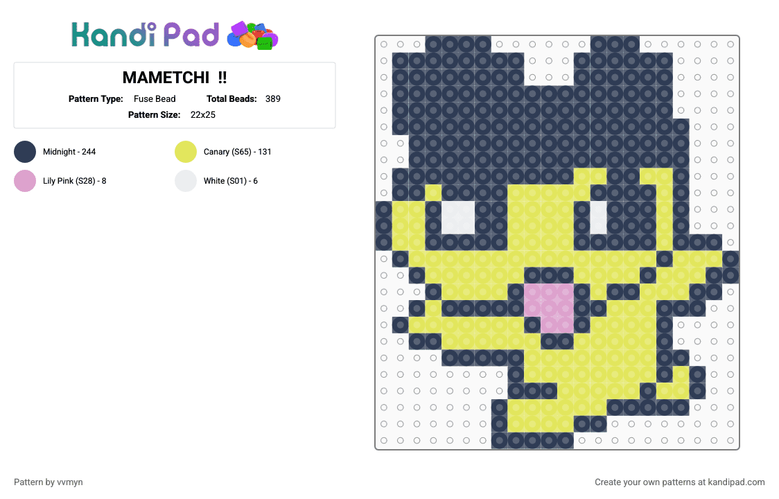 MAMETCHI  !! - Fuse Bead Pattern by vvmyn on Kandi Pad - purple,yellow