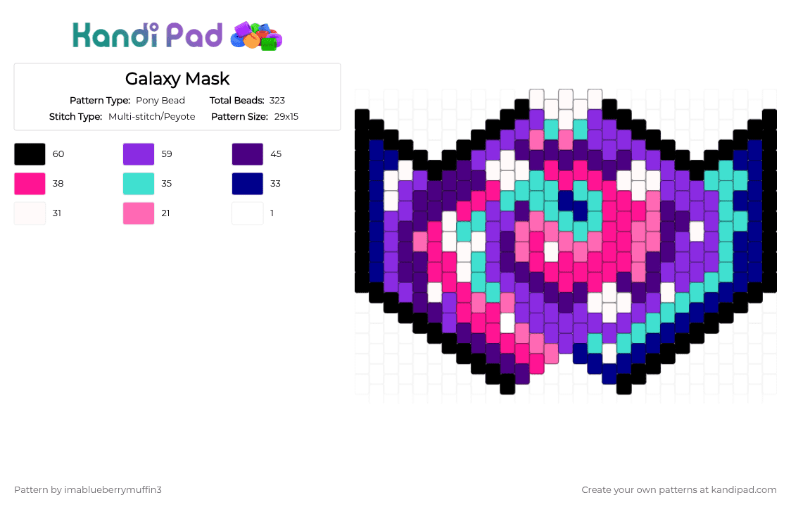 Galaxy Mask - Pony Bead Pattern by imablueberrymuffin3 on Kandi Pad - purple,cotdgalaxyprint