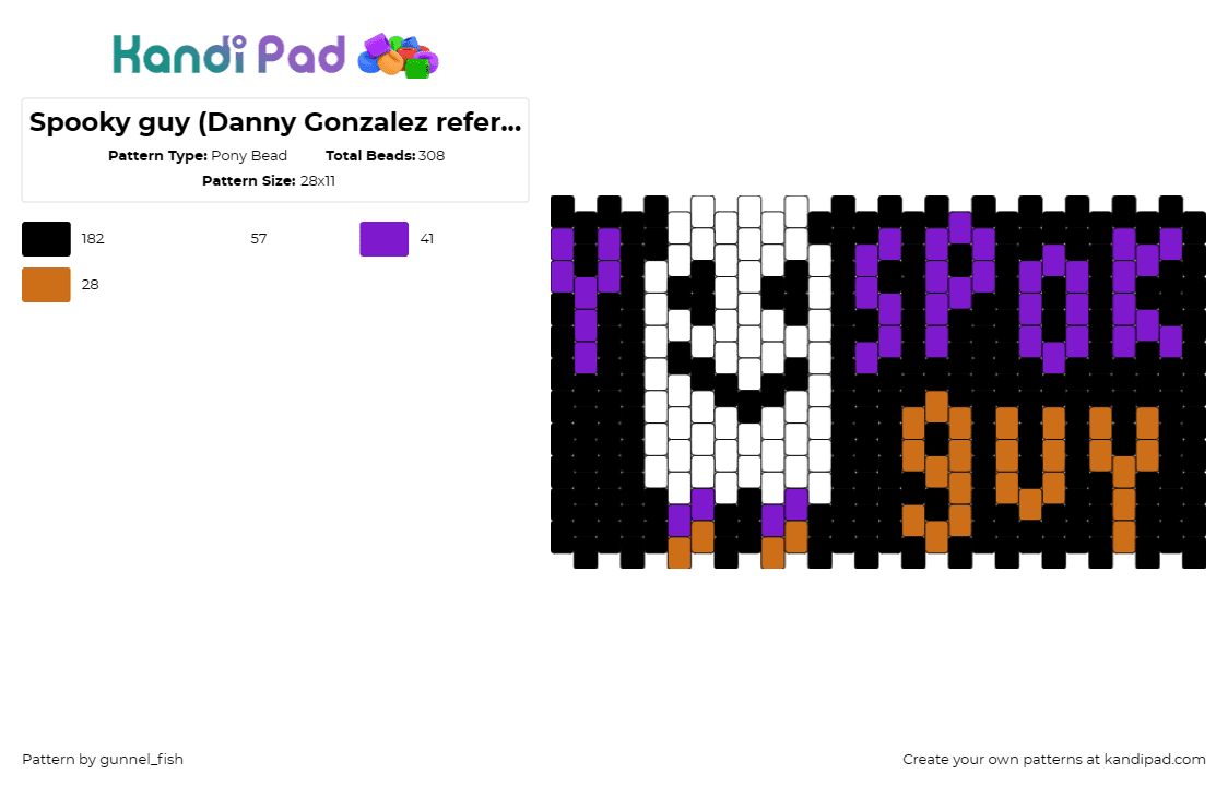 Spooky guy (Danny Gonzalez reference) - Pony Bead Pattern by gunnel_fish on Kandi Pad - spooky,halloween,danny gonzalez